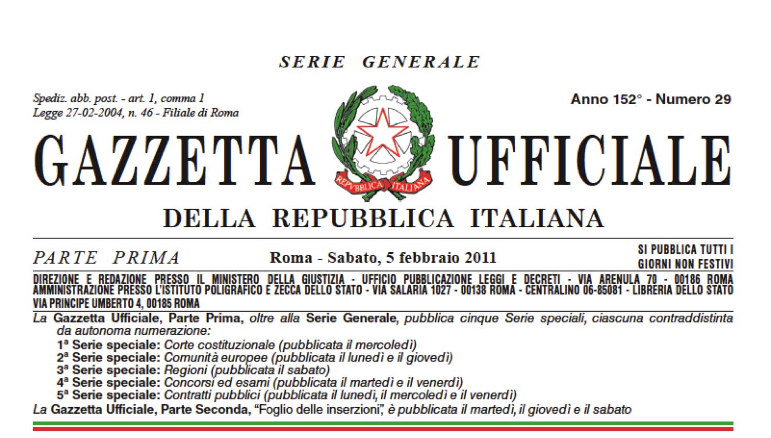 GAZZETTA UFFICIALE pubblicati otto decreti legislativi attuativi